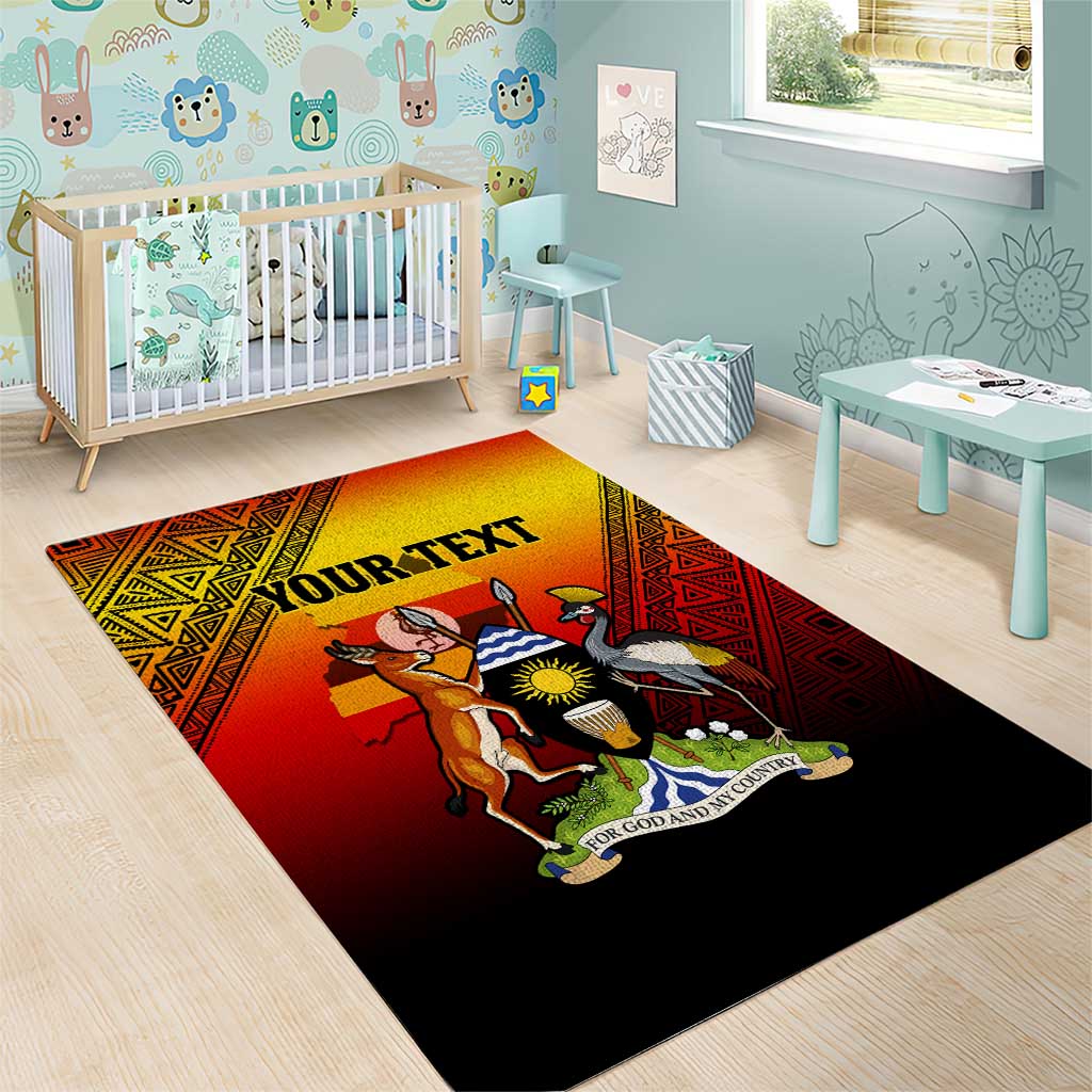 Personalised Uganda Independence Day Area Rug Jamhuri ya Uganda Coat Of Arms LT14