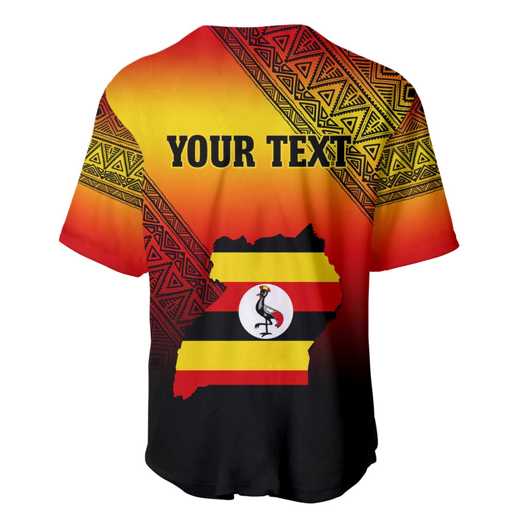 Personalised Uganda Independence Day Baseball Jersey Jamhuri ya Uganda Coat Of Arms LT14