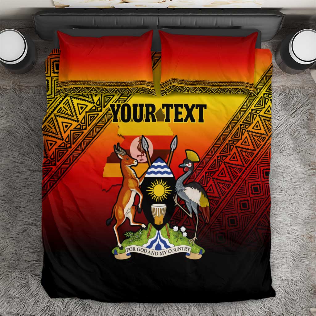 Personalised Uganda Independence Day Bedding Set Jamhuri ya Uganda Coat Of Arms LT14