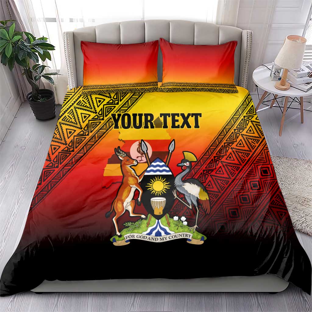 Personalised Uganda Independence Day Bedding Set Jamhuri ya Uganda Coat Of Arms LT14