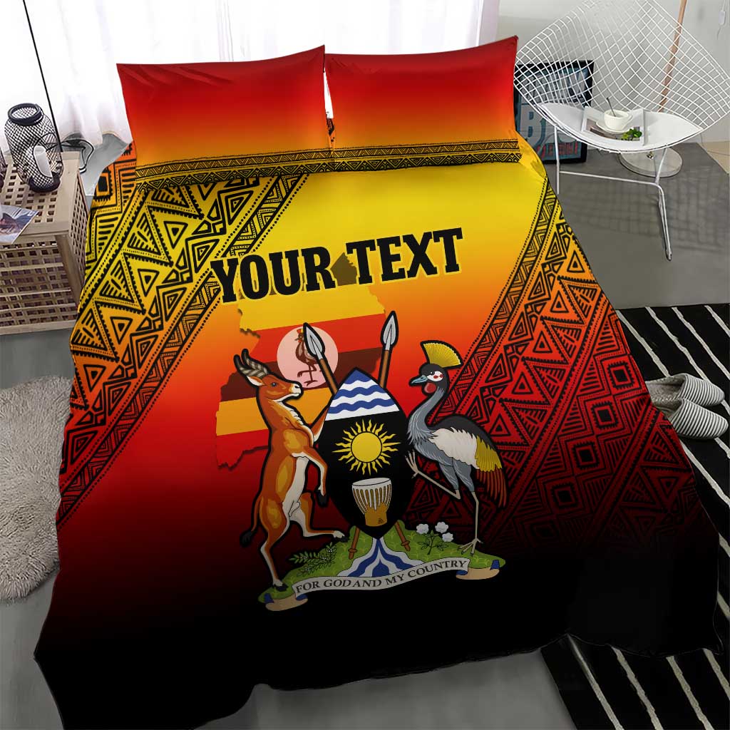 Personalised Uganda Independence Day Bedding Set Jamhuri ya Uganda Coat Of Arms LT14