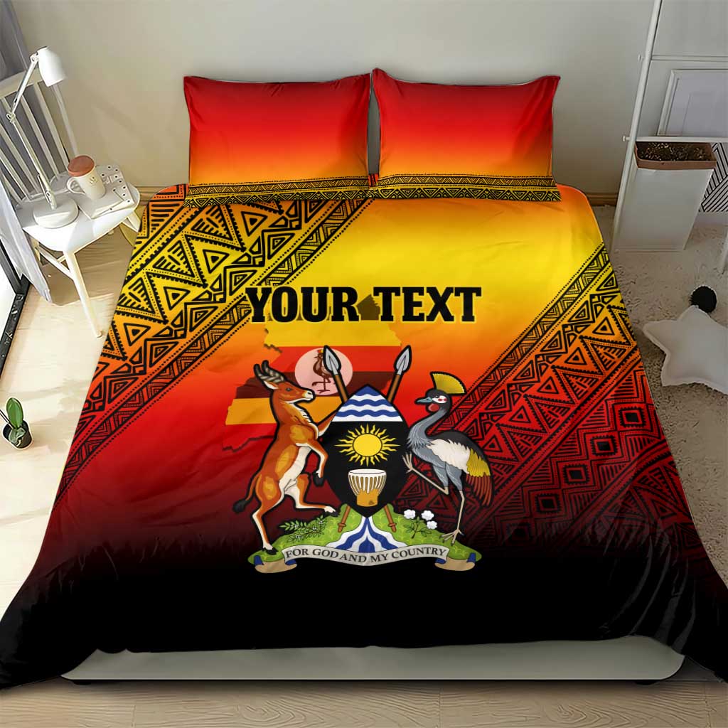 Personalised Uganda Independence Day Bedding Set Jamhuri ya Uganda Coat Of Arms LT14