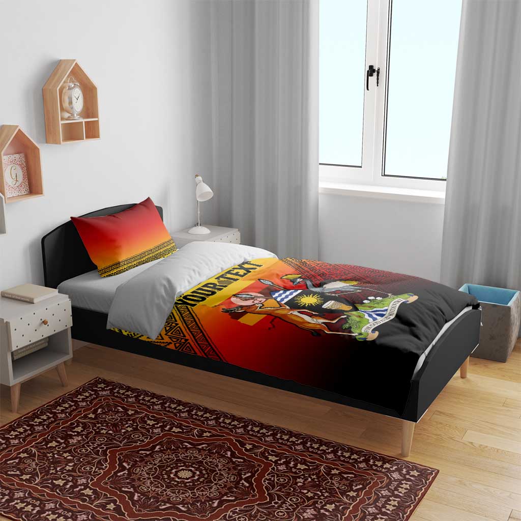 Personalised Uganda Independence Day Bedding Set Jamhuri ya Uganda Coat Of Arms LT14