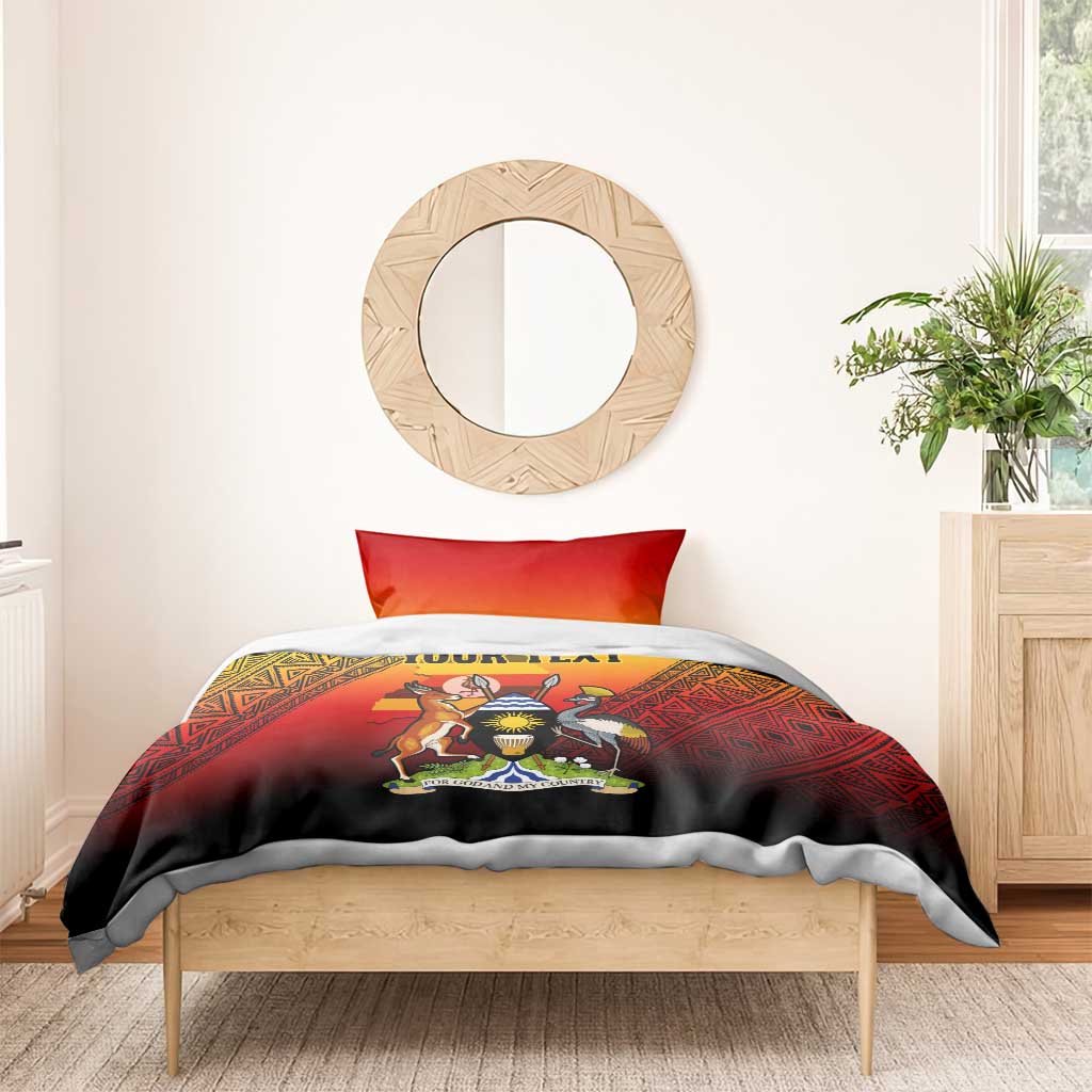 Personalised Uganda Independence Day Bedding Set Jamhuri ya Uganda Coat Of Arms LT14