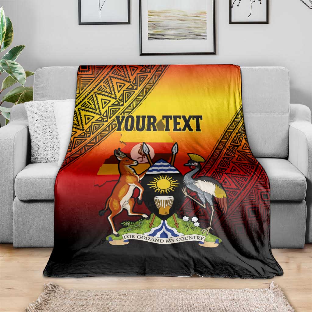 Personalised Uganda Independence Day Blanket Jamhuri ya Uganda Coat Of Arms LT14