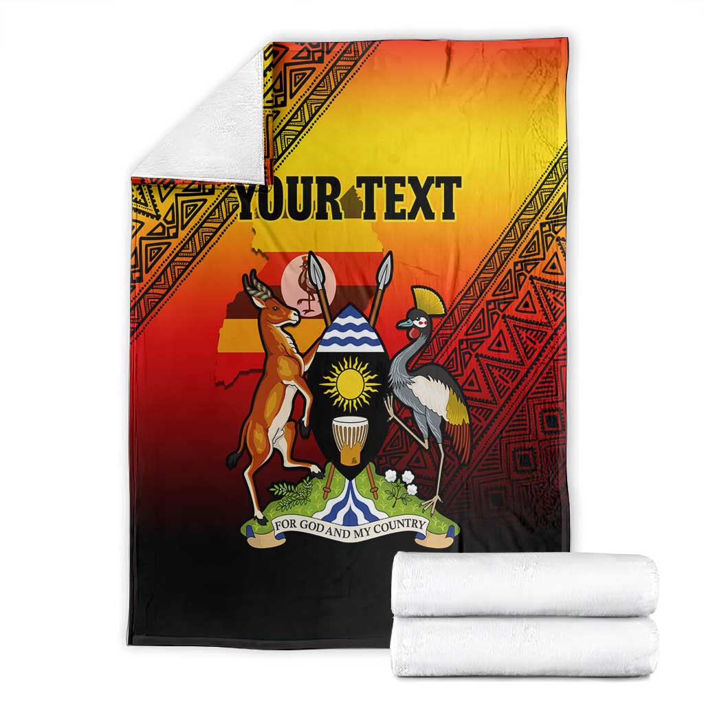 Personalised Uganda Independence Day Blanket Jamhuri ya Uganda Coat Of Arms LT14