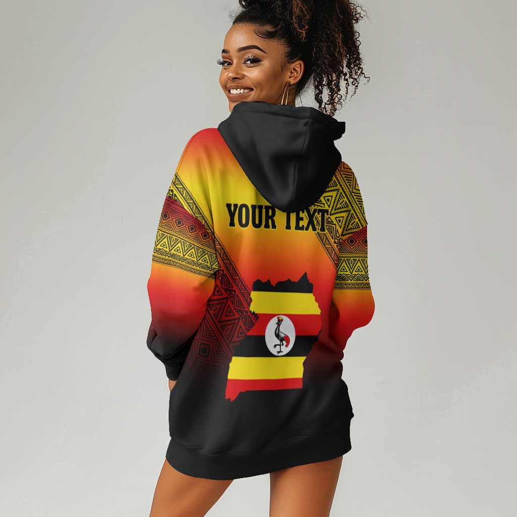 Personalised Uganda Independence Day Hoodie Dress Jamhuri ya Uganda Coat Of Arms LT14