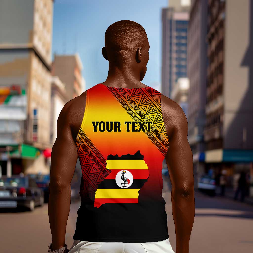 Personalised Uganda Independence Day Men Tank Top Jamhuri ya Uganda Coat Of Arms LT14