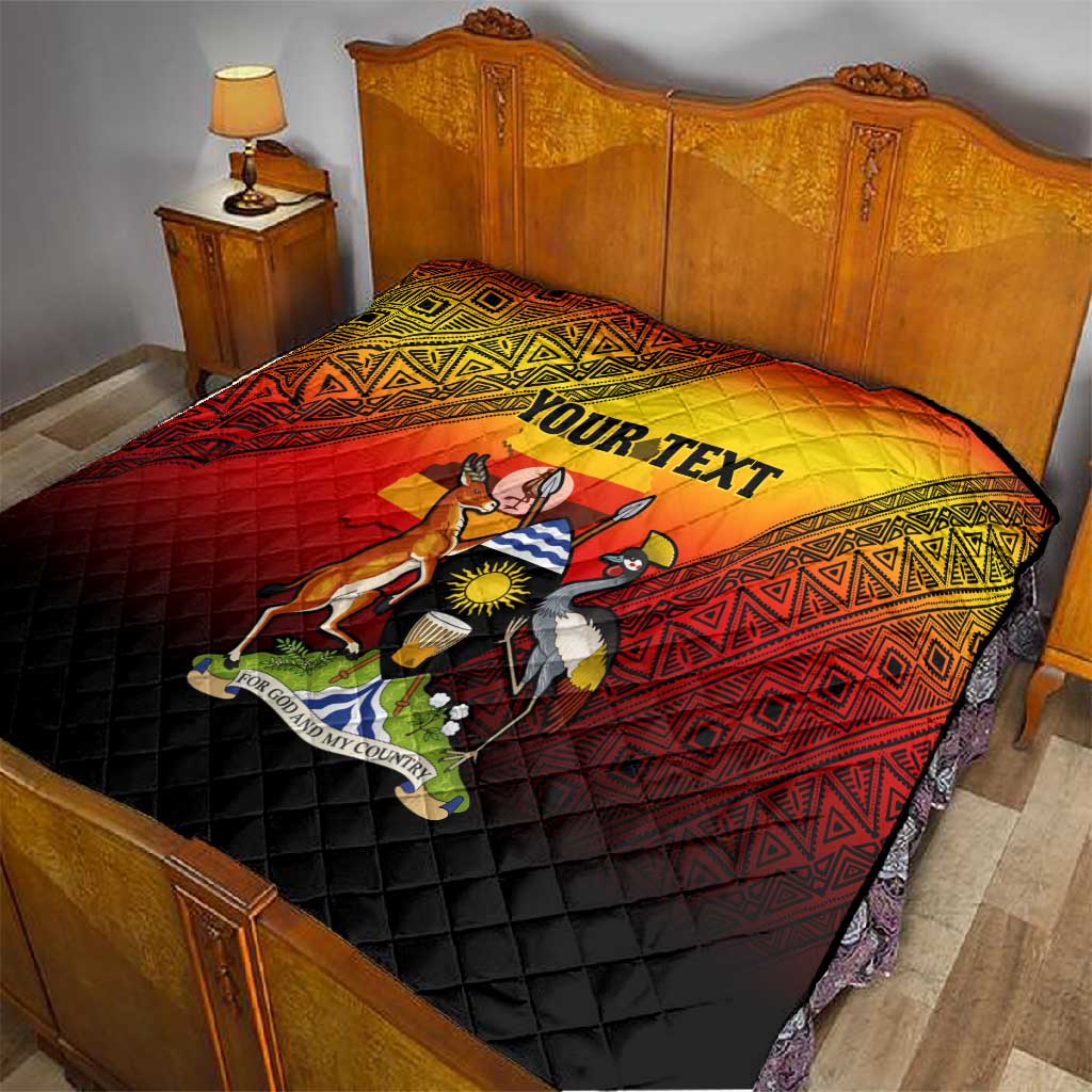 Personalised Uganda Independence Day Quilt Jamhuri ya Uganda Coat Of Arms LT14