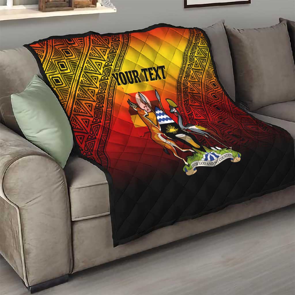 Personalised Uganda Independence Day Quilt Jamhuri ya Uganda Coat Of Arms LT14