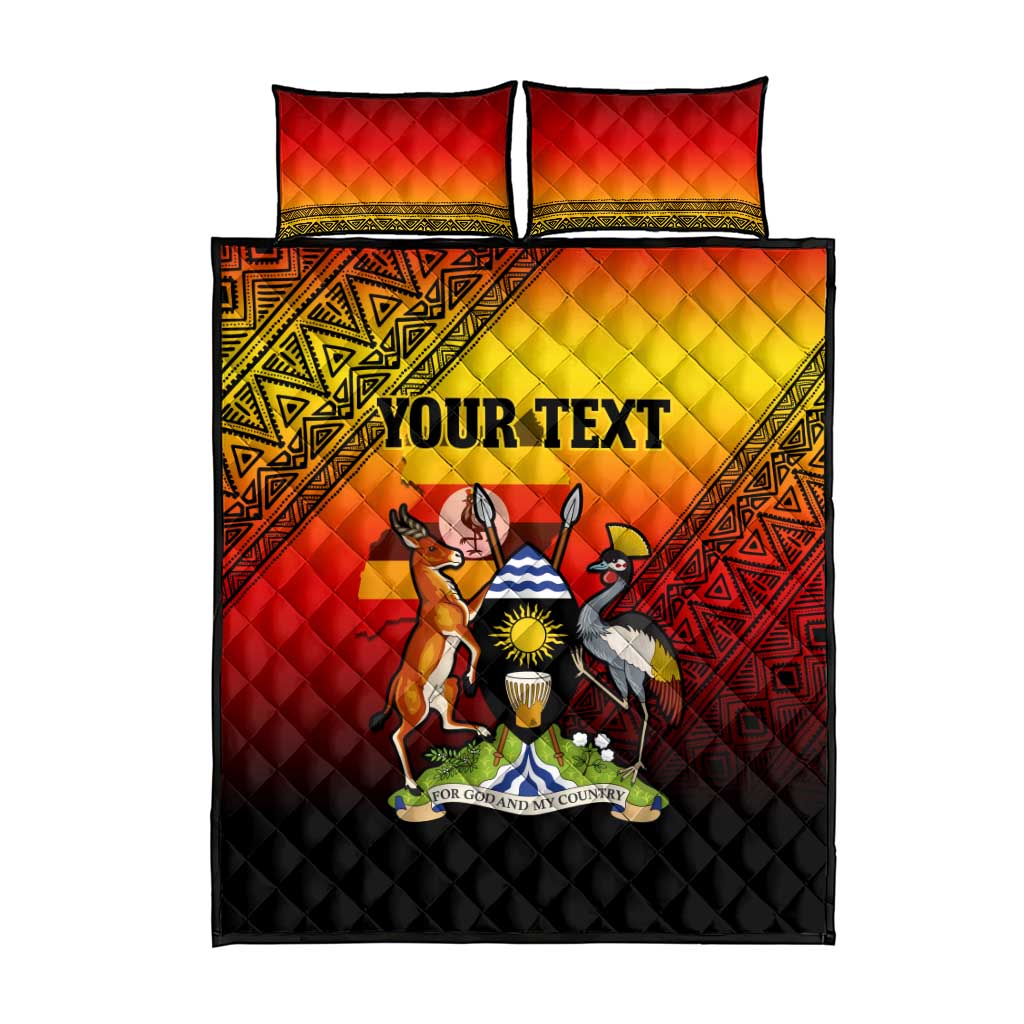 Personalised Uganda Independence Day Quilt Bed Set Jamhuri ya Uganda Coat Of Arms LT14