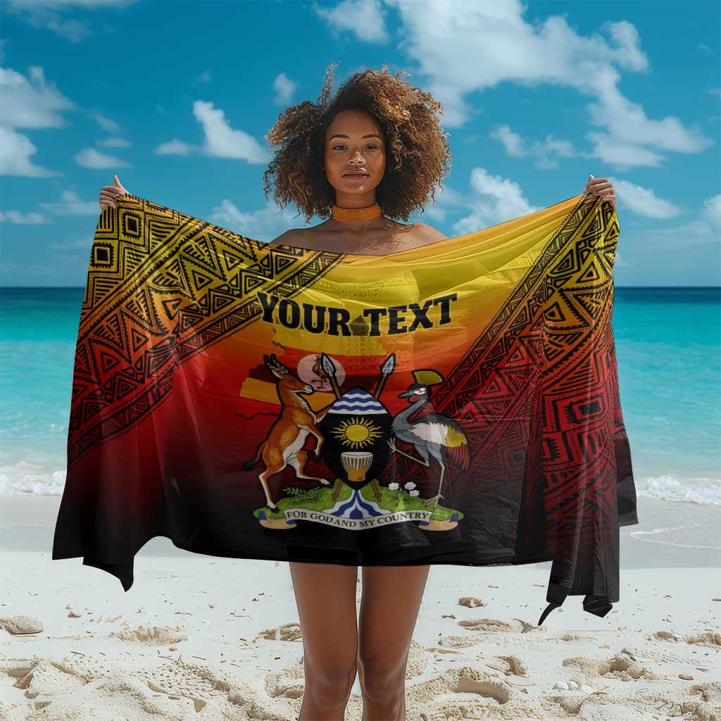 Personalised Uganda Independence Day Sarong Jamhuri ya Uganda Coat Of Arms LT14