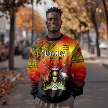 Personalised Uganda Independence Day Sweatshirt Jamhuri ya Uganda Coat Of Arms LT14