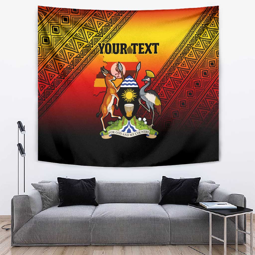 Personalised Uganda Independence Day Tapestry Jamhuri ya Uganda Coat Of Arms LT14