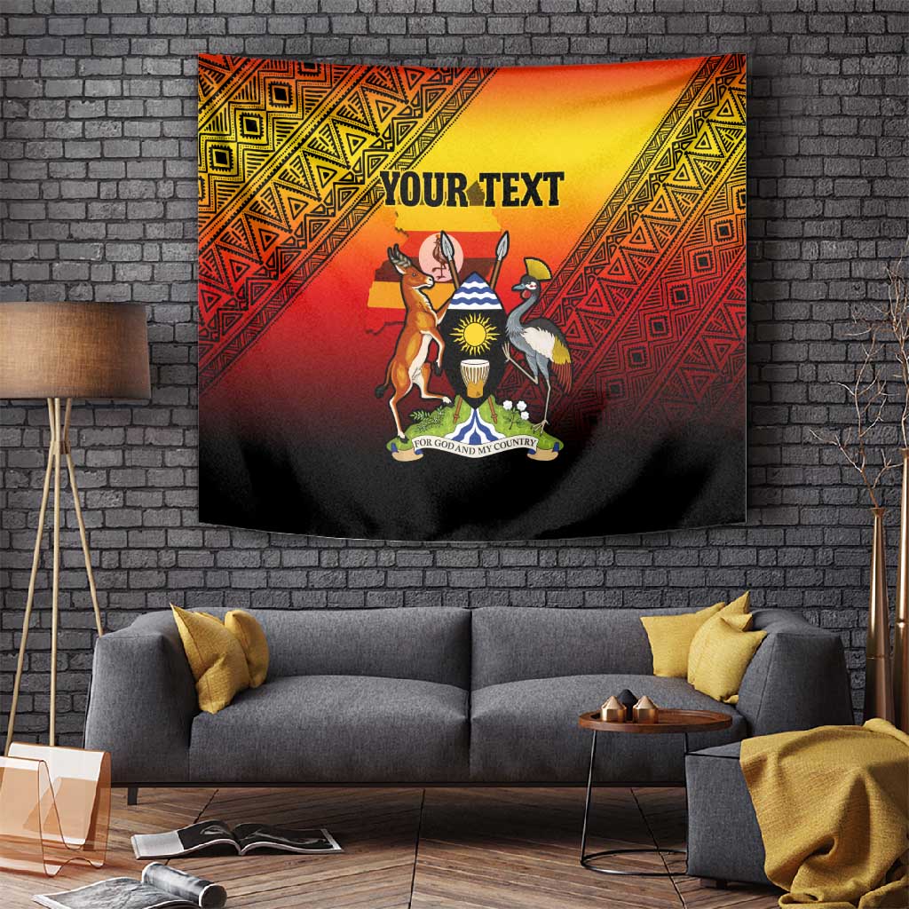 Personalised Uganda Independence Day Tapestry Jamhuri ya Uganda Coat Of Arms LT14