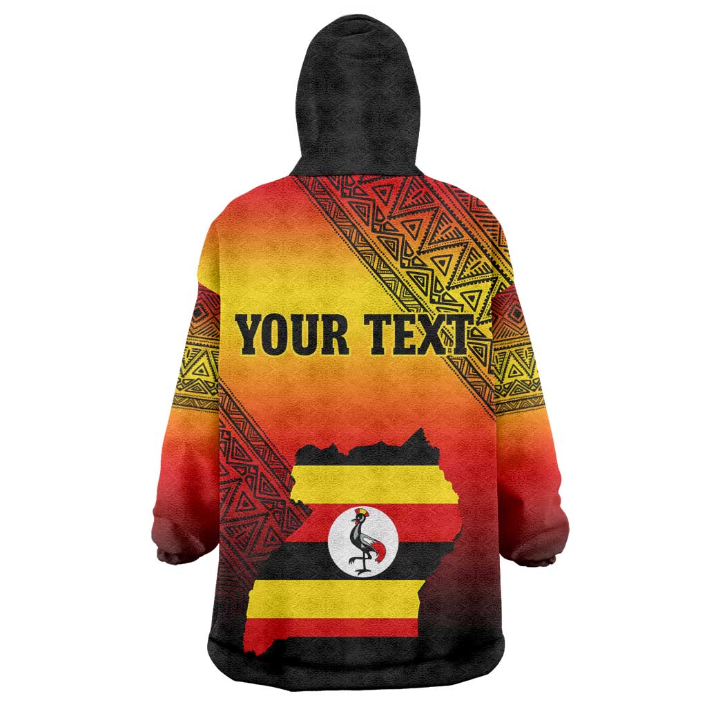 Personalised Uganda Independence Day Wearable Blanket Hoodie Jamhuri ya Uganda Coat Of Arms LT14