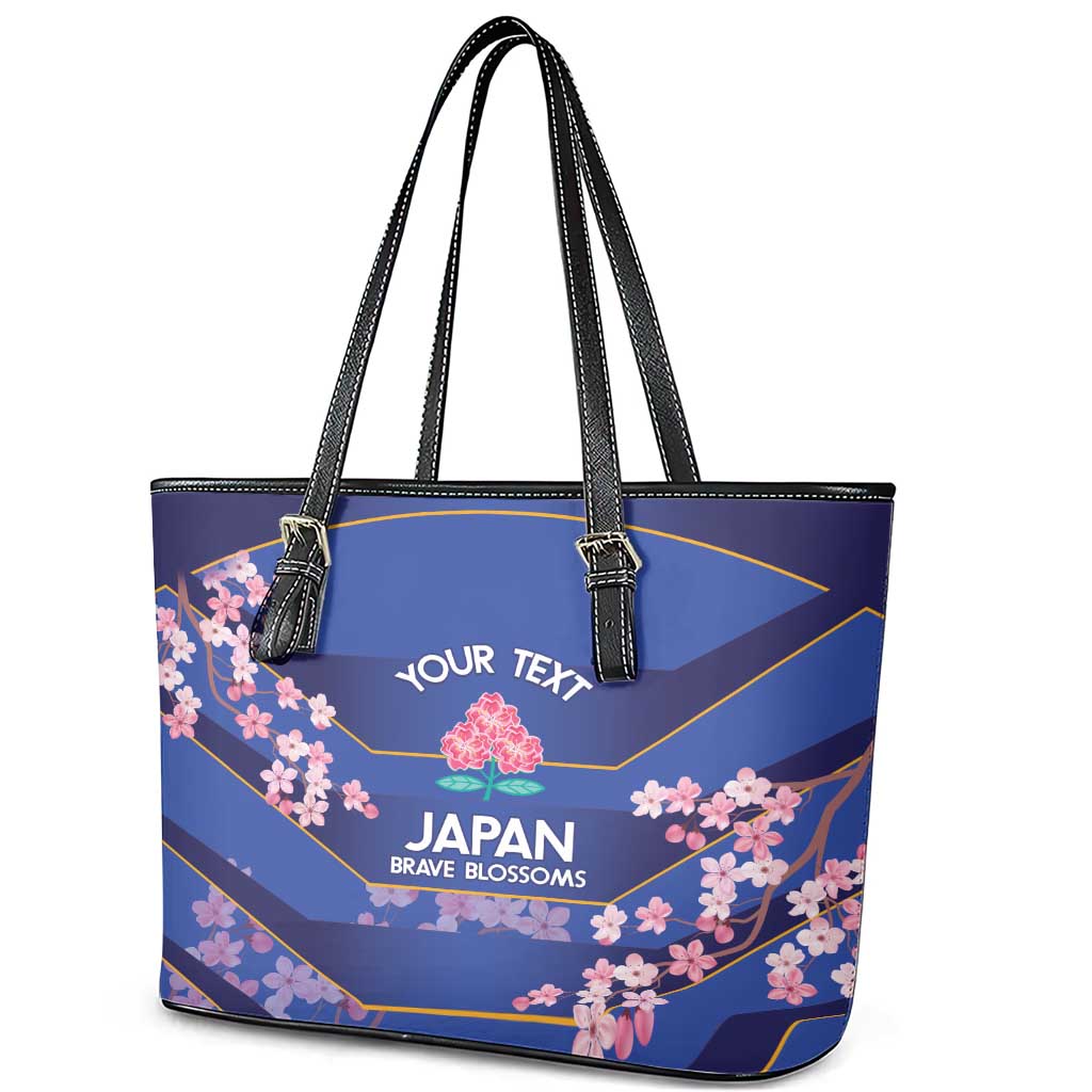 Custom Japan Rugby Leather Tote Bag Go Brave Blossoms LT14