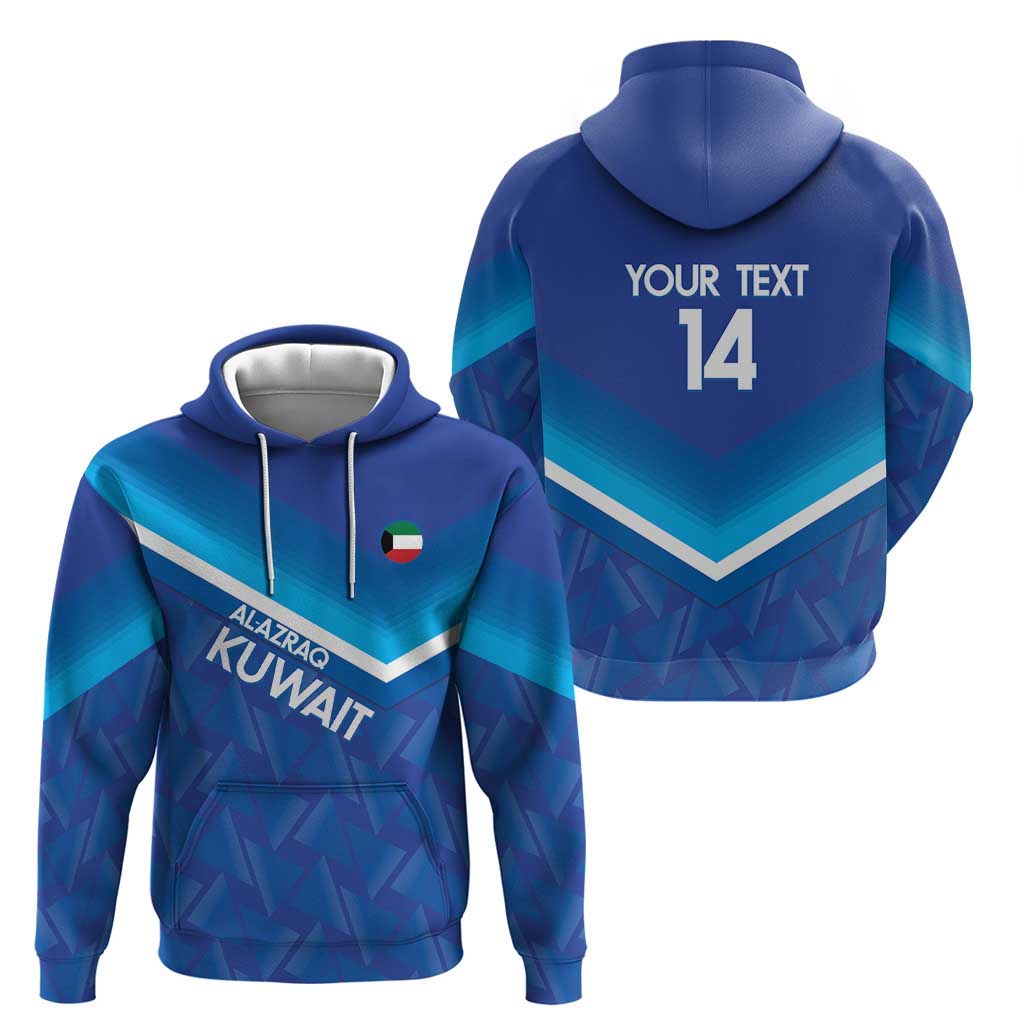 Custom Kuwait Football Hoodie Al-Azraq Sporty Style LT14