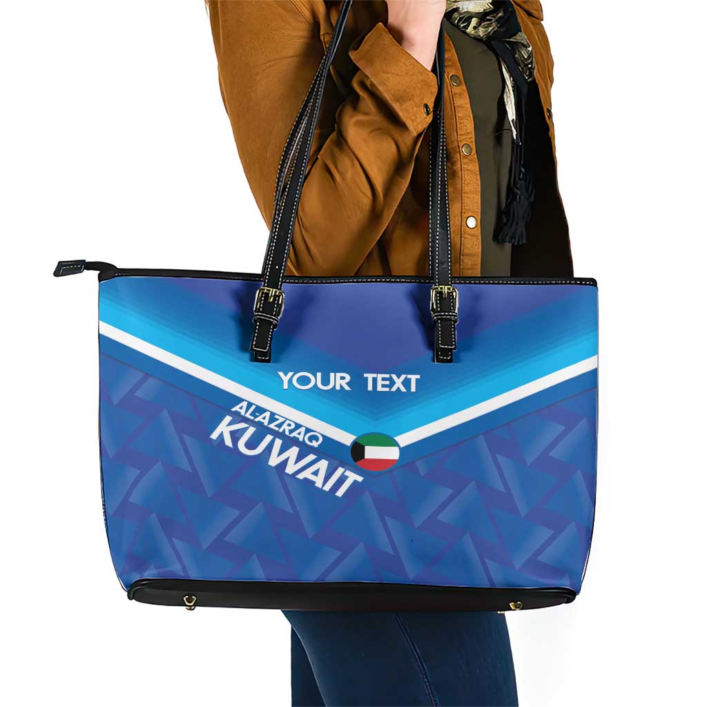 Custom Kuwait Football Leather Tote Bag Al-Azraq Sporty Style LT14