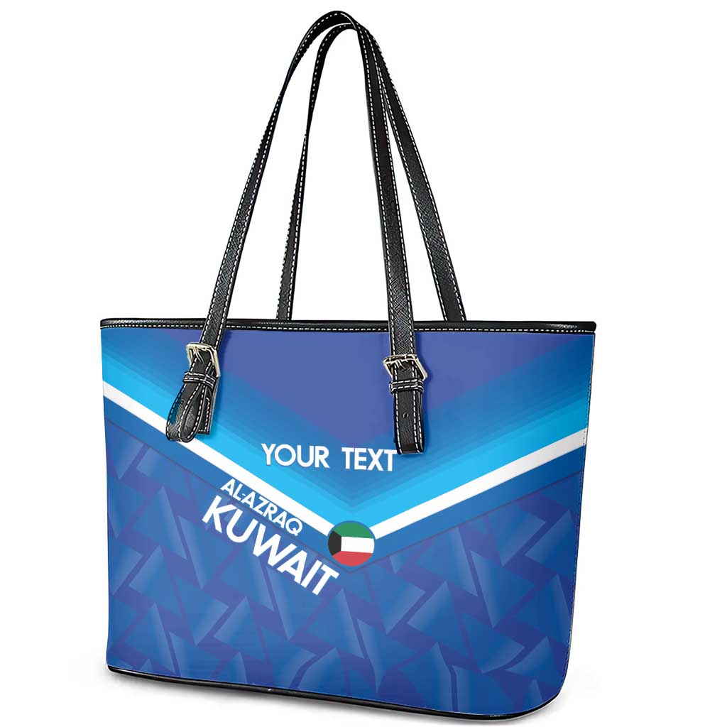 Custom Kuwait Football Leather Tote Bag Al-Azraq Sporty Style LT14