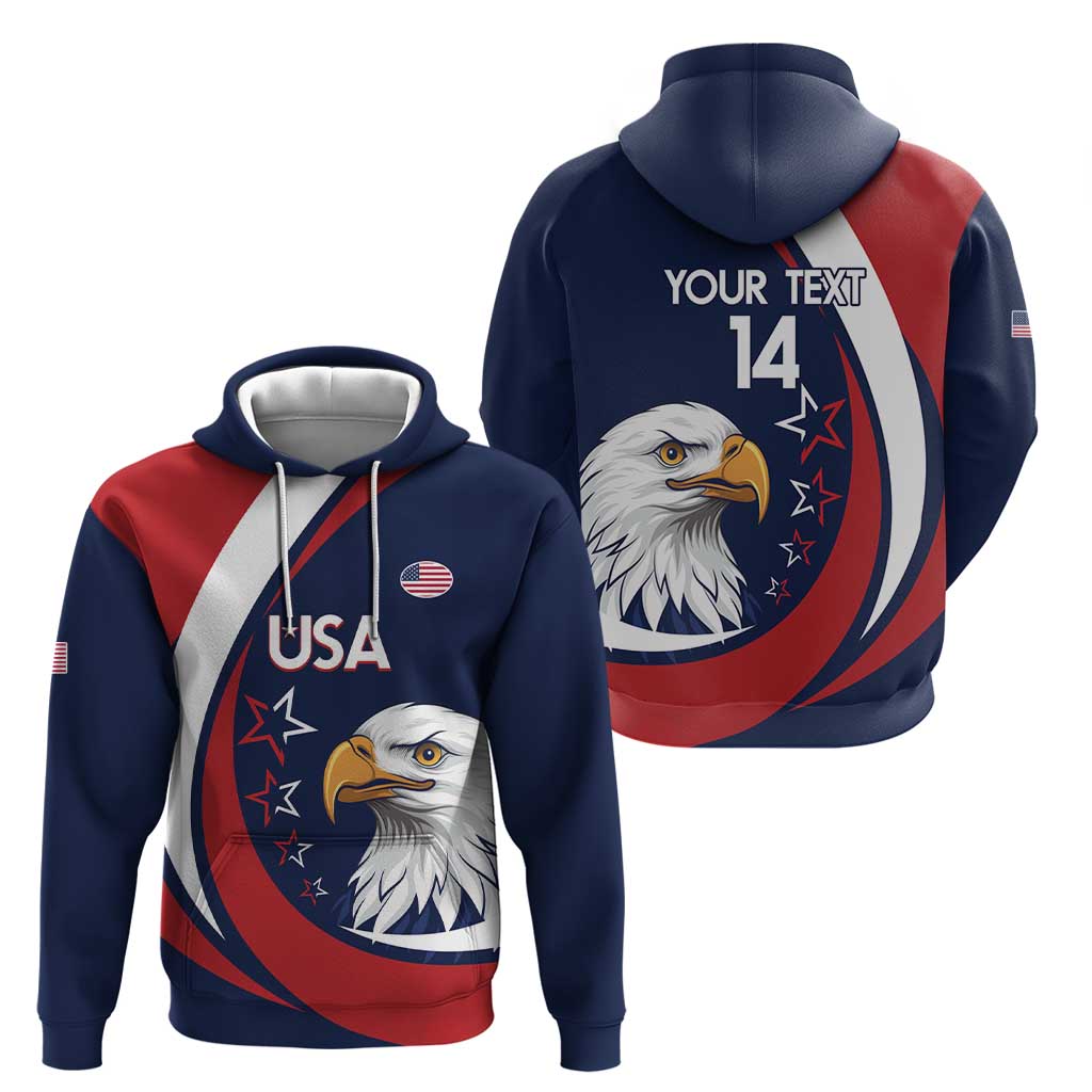 Custom USA Rugby Hoodie Go Eagles Sporty Style LT14