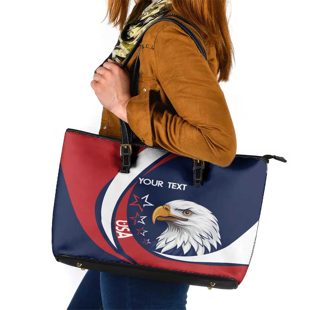 Custom USA Rugby Leather Tote Bag Go Eagles Sporty Style LT14
