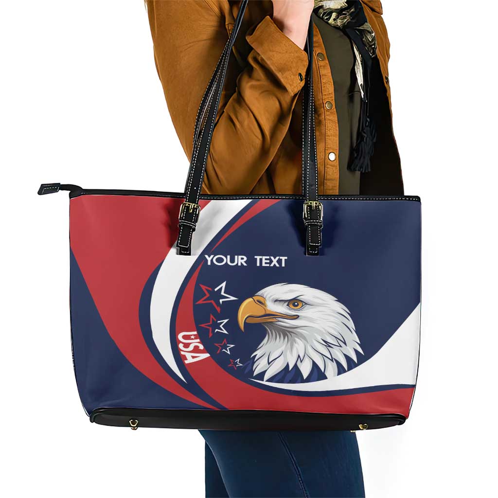 Custom USA Rugby Leather Tote Bag Go Eagles Sporty Style LT14
