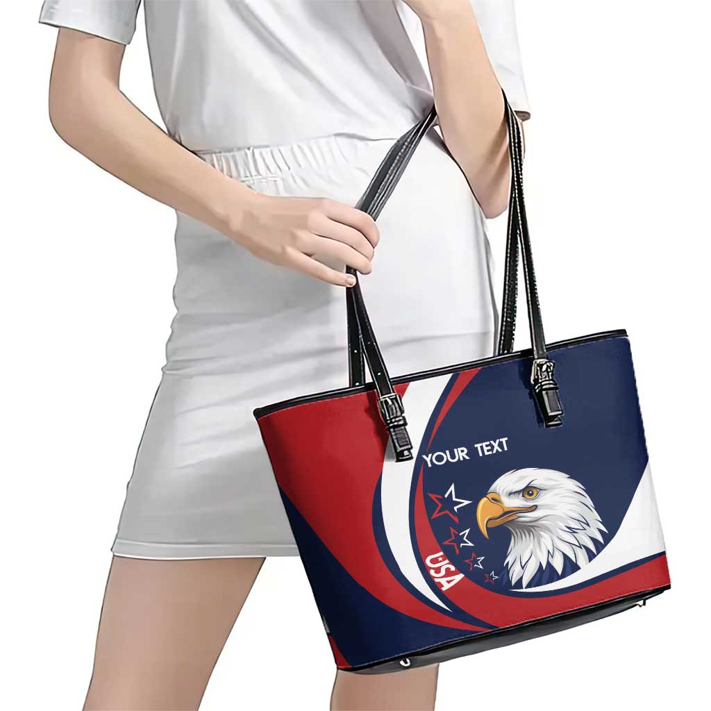Custom USA Rugby Leather Tote Bag Go Eagles Sporty Style LT14