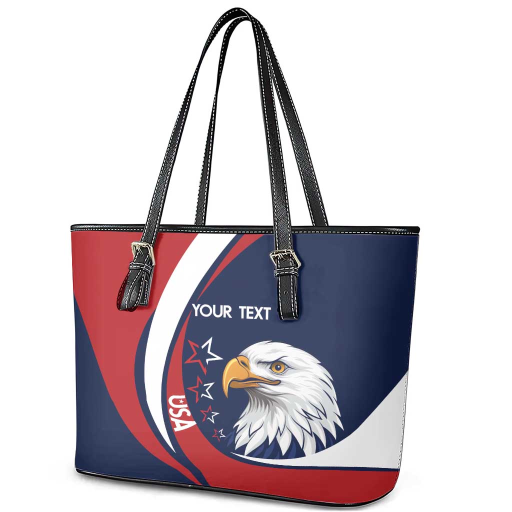Custom USA Rugby Leather Tote Bag Go Eagles Sporty Style LT14