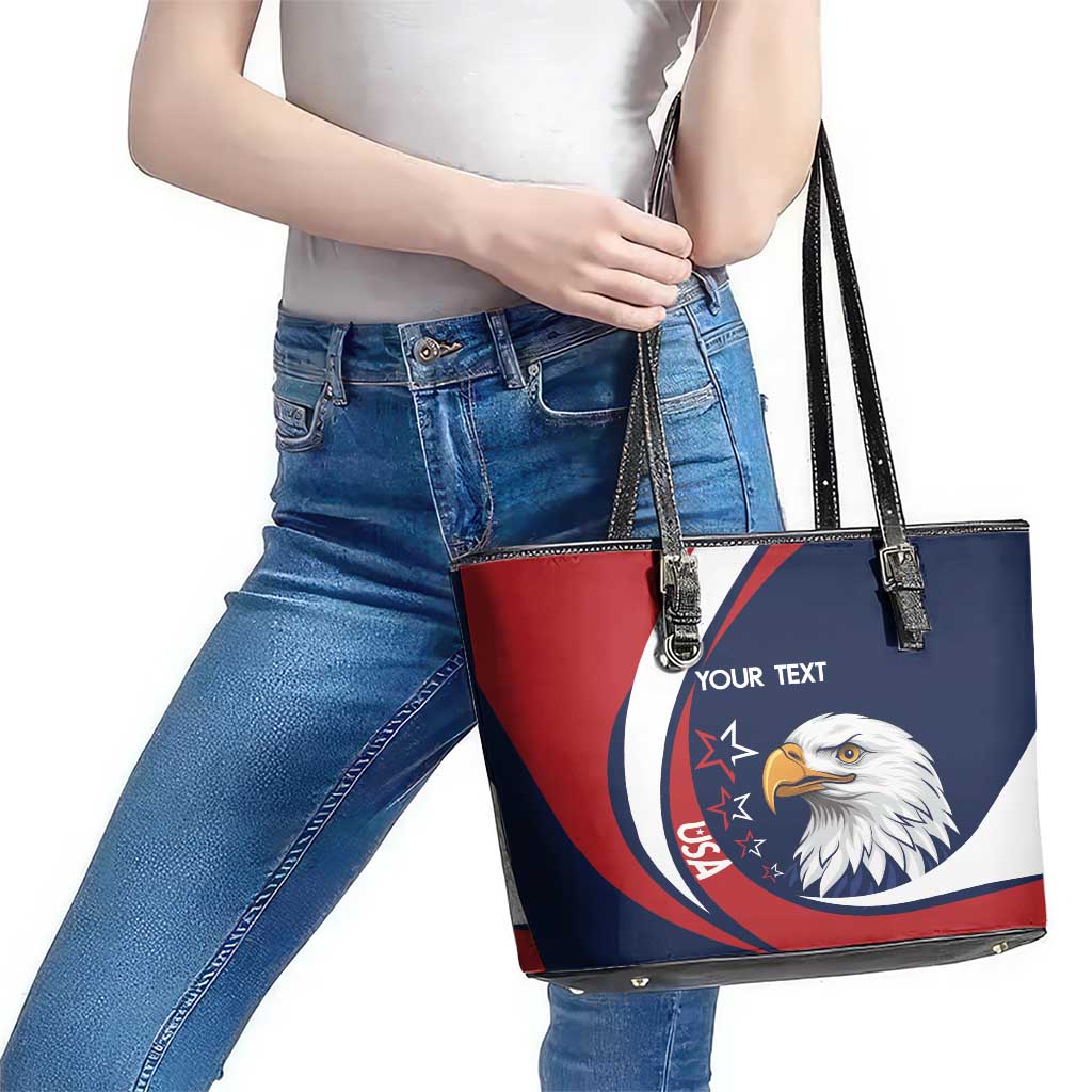 Custom USA Rugby Leather Tote Bag Go Eagles Sporty Style LT14