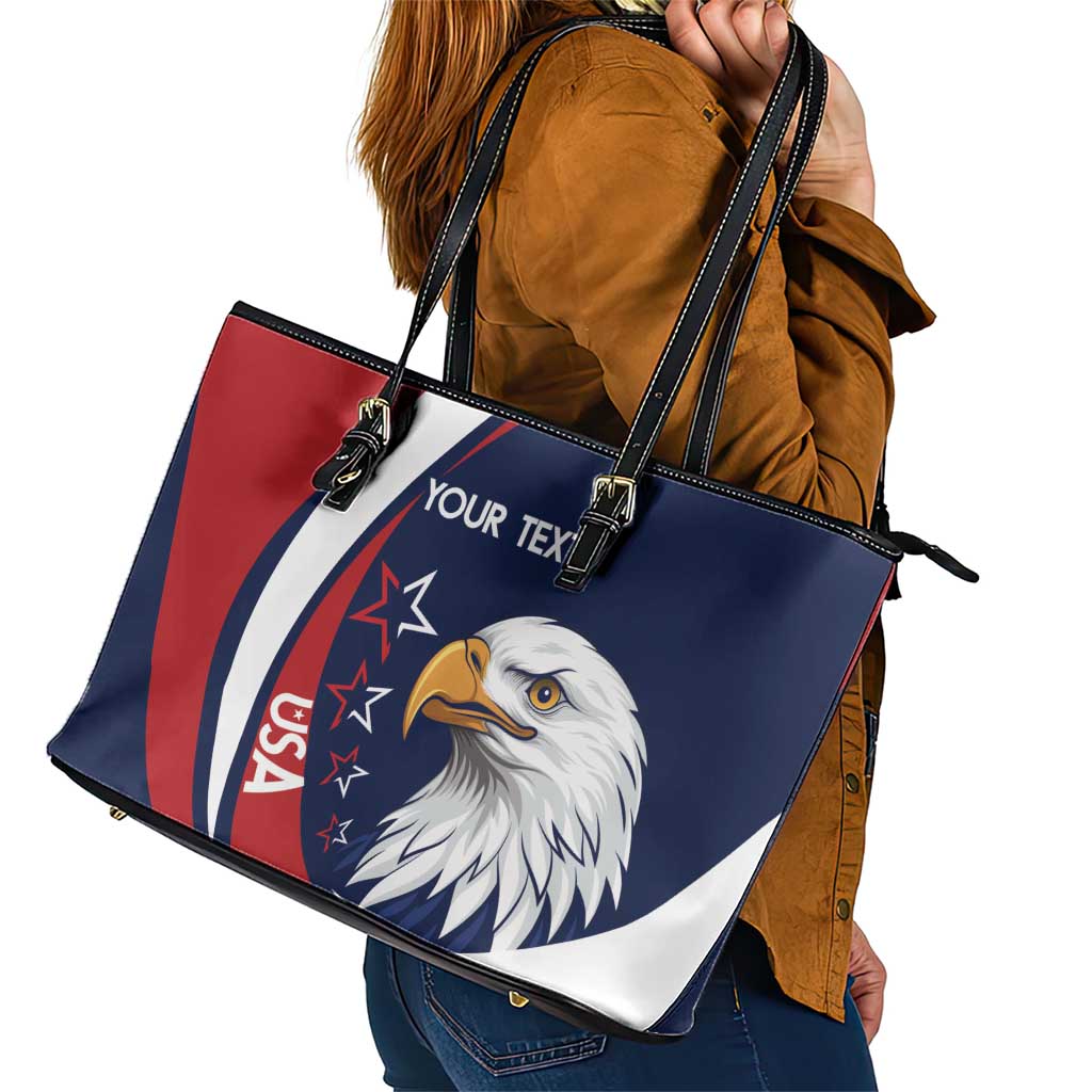 Custom USA Rugby Leather Tote Bag Go Eagles Sporty Style LT14