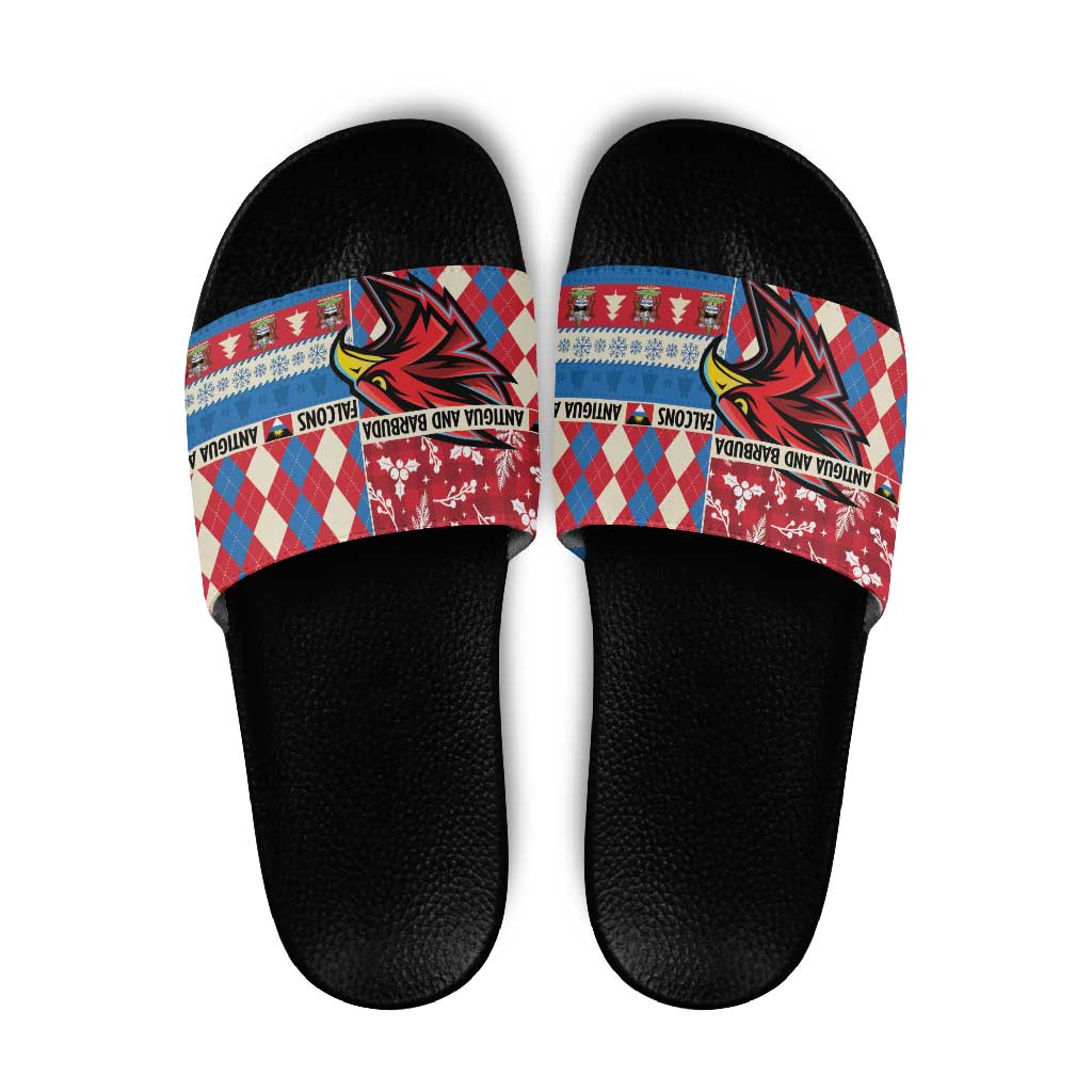 Antigua & Barbuda Cricket Christmas Slide Sandals Merry Xmas Falcons LT14