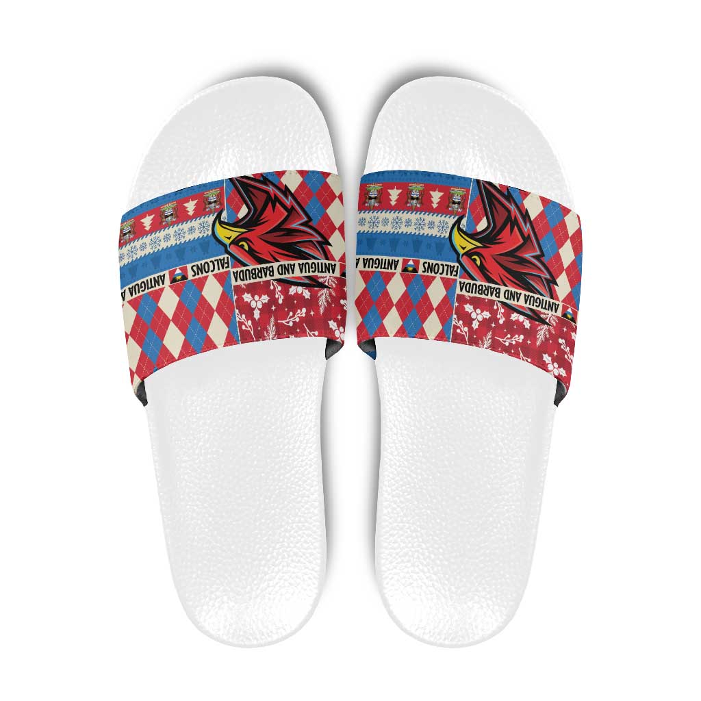 Antigua & Barbuda Cricket Christmas Slide Sandals Merry Xmas Falcons LT14