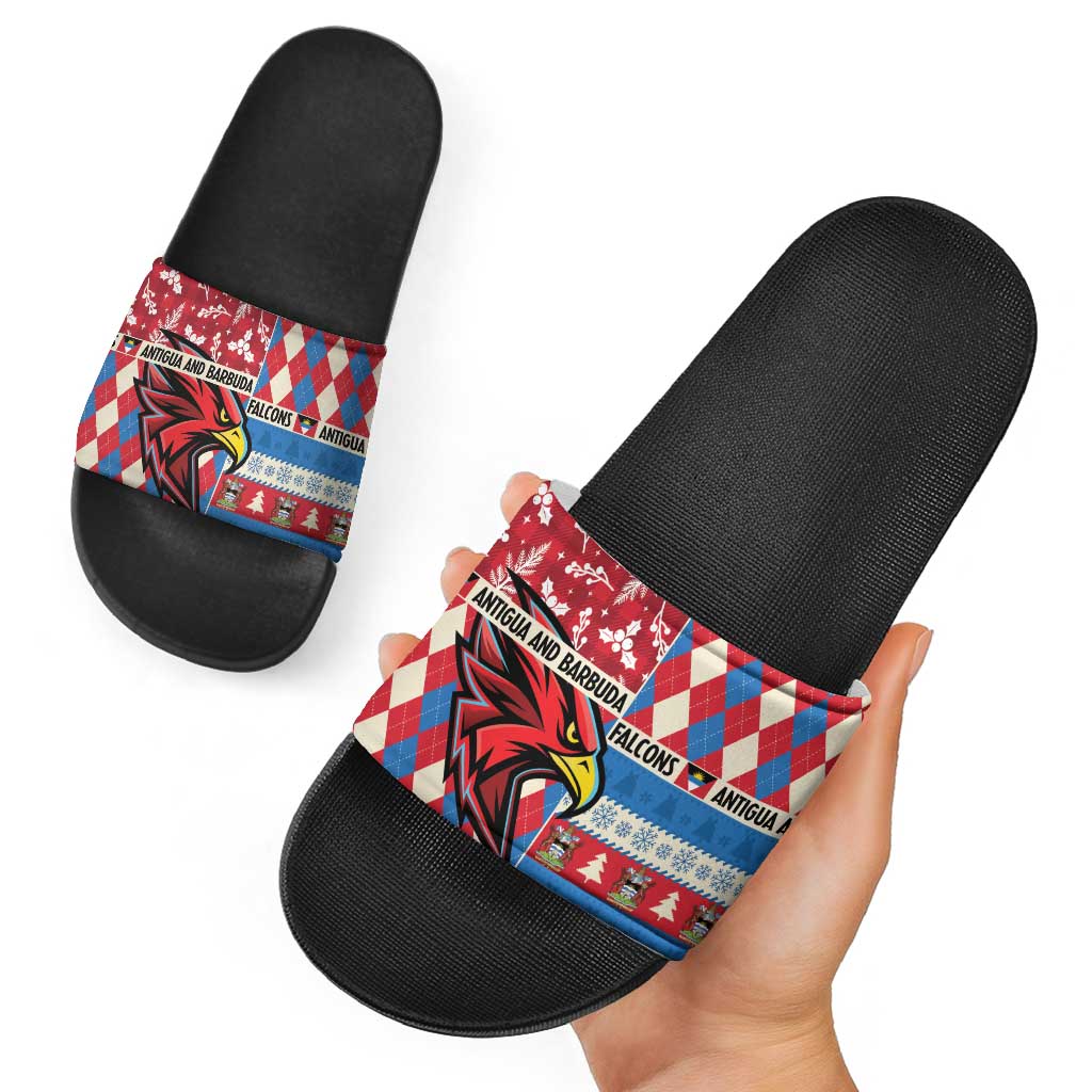 Antigua & Barbuda Cricket Christmas Slide Sandals Merry Xmas Falcons LT14