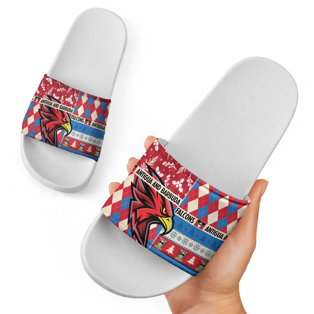 Antigua & Barbuda Cricket Christmas Slide Sandals Merry Xmas Falcons LT14
