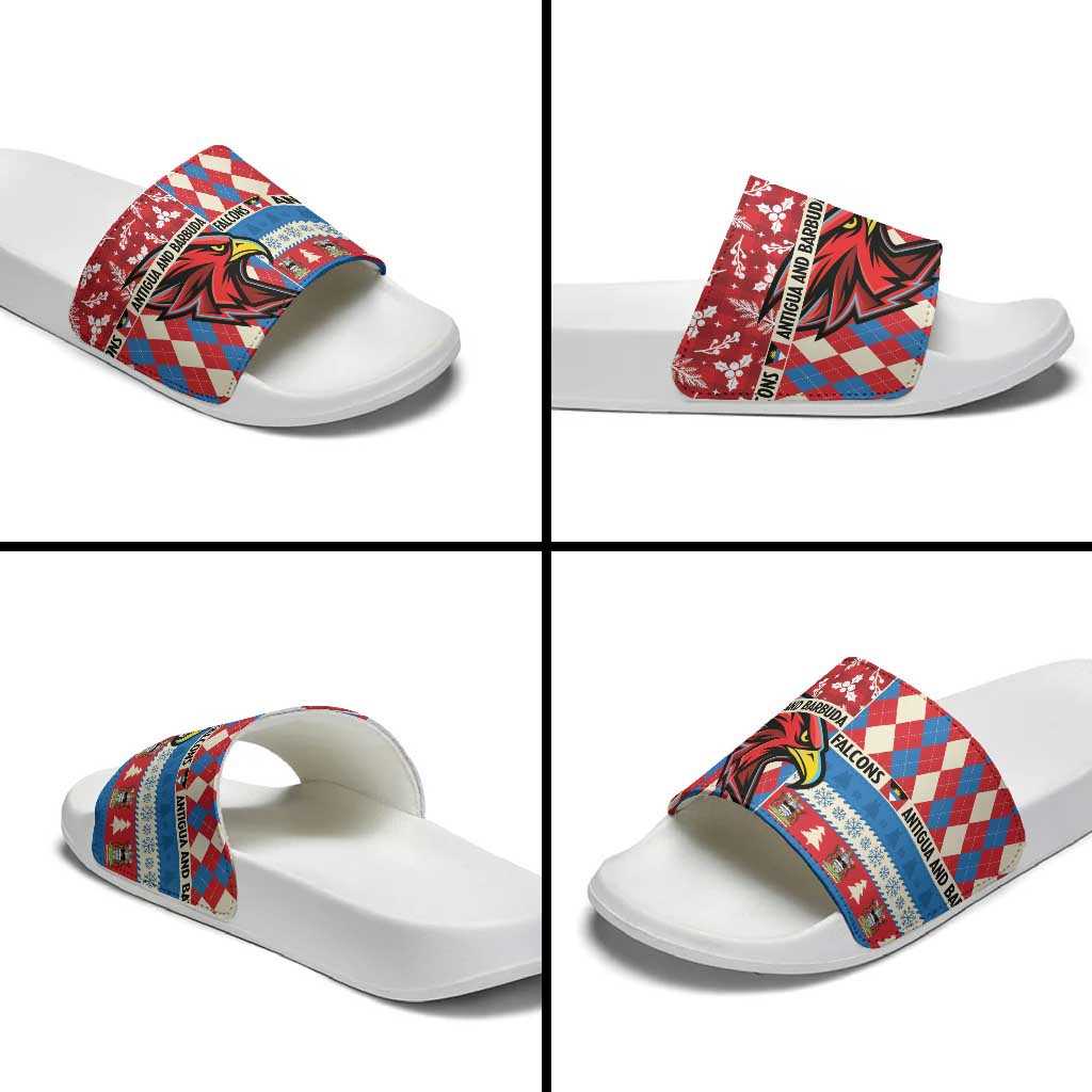 Antigua & Barbuda Cricket Christmas Slide Sandals Merry Xmas Falcons LT14