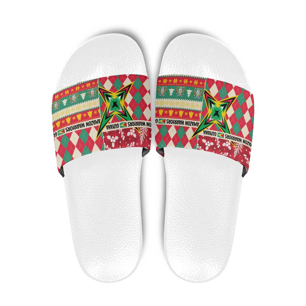 Amazon Warriors Cricket Christmas Slide Sandals Guyana Merry Xmas LT14
