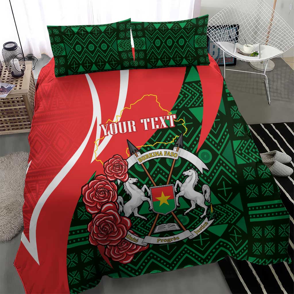 Personalized Burkina Faso Republic Day Bedding Set Bogolan Mudcloth - Coat Of Arms Design LT14