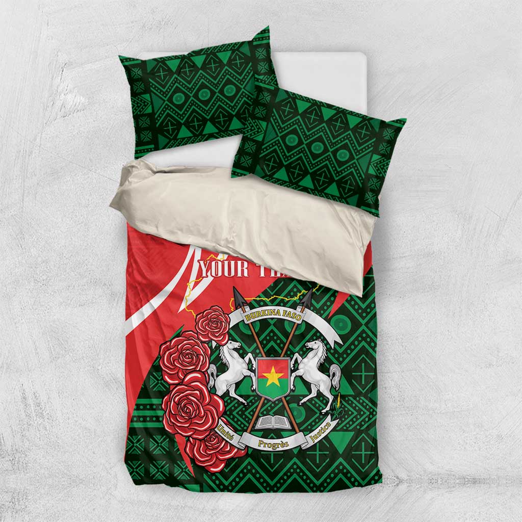 Personalized Burkina Faso Republic Day Bedding Set Bogolan Mudcloth - Coat Of Arms Design LT14