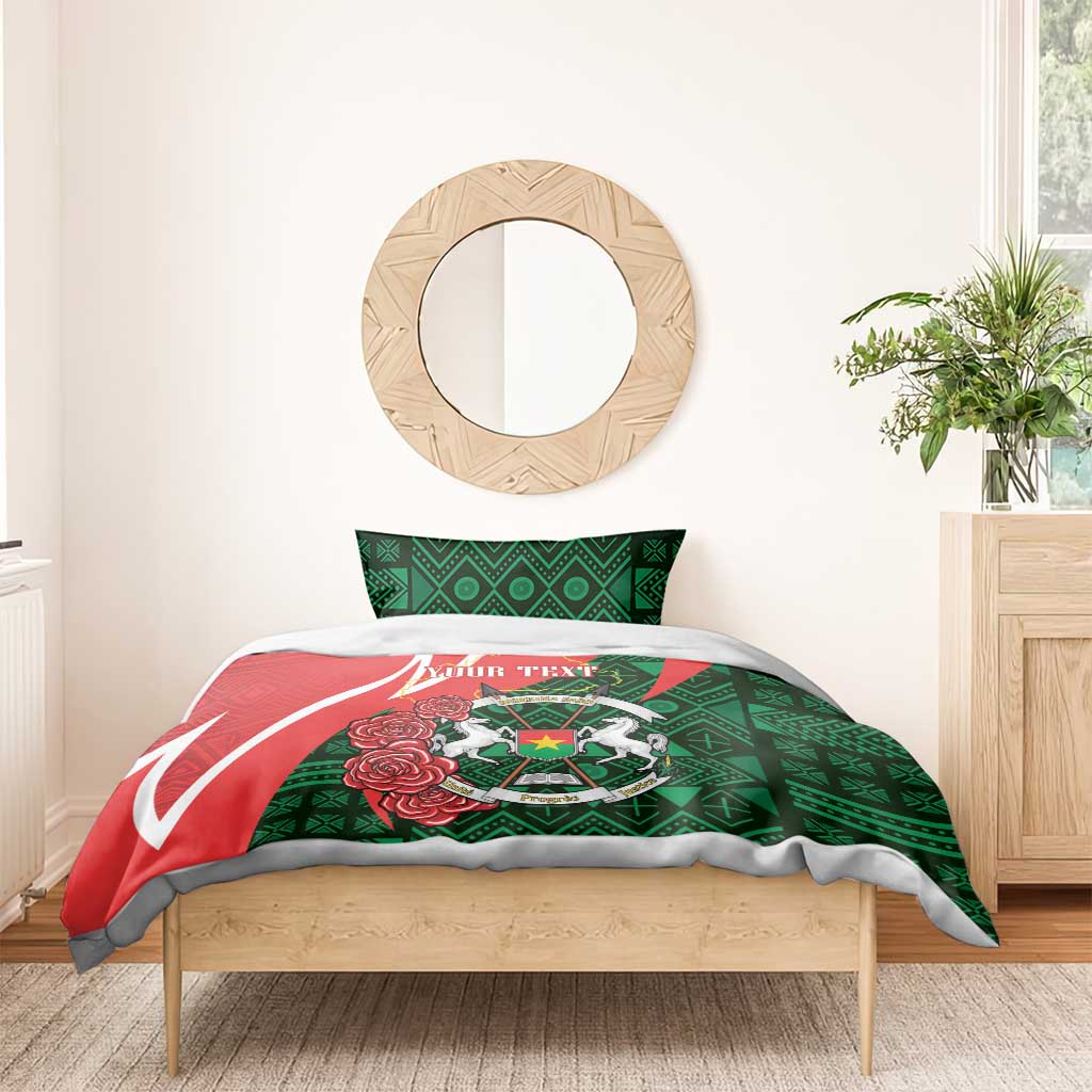 Personalized Burkina Faso Republic Day Bedding Set Bogolan Mudcloth - Coat Of Arms Design LT14