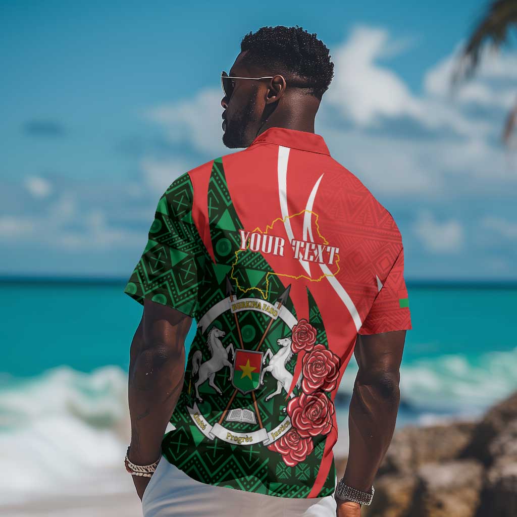 Personalized Burkina Faso Republic Day Hawaiian Shirt Bogolan Mudcloth - Coat Of Arms Design LT14