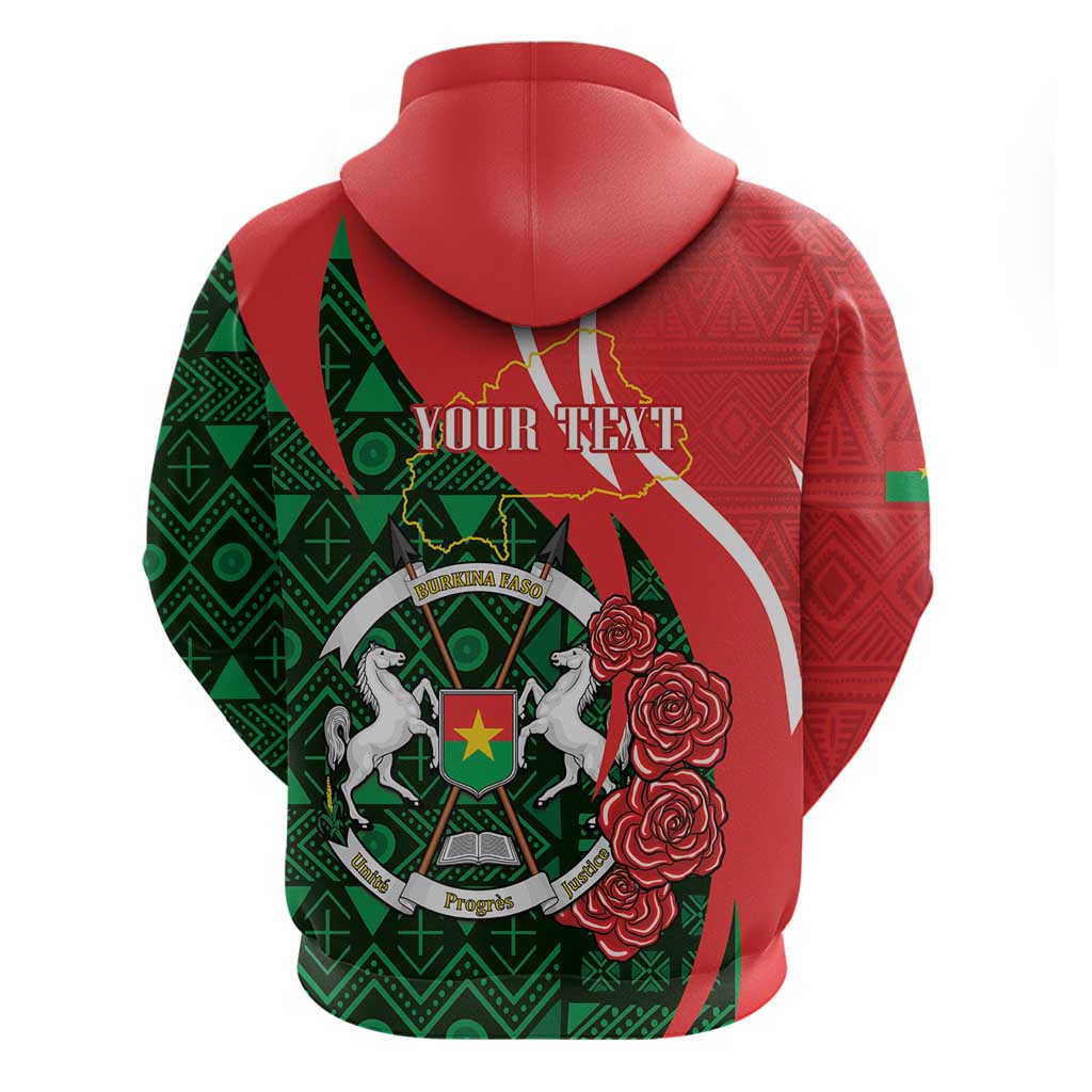 Personalised Burkina Faso Republic Day Hoodie Happy 66th Anniversary - Bogolan Pattern LT14