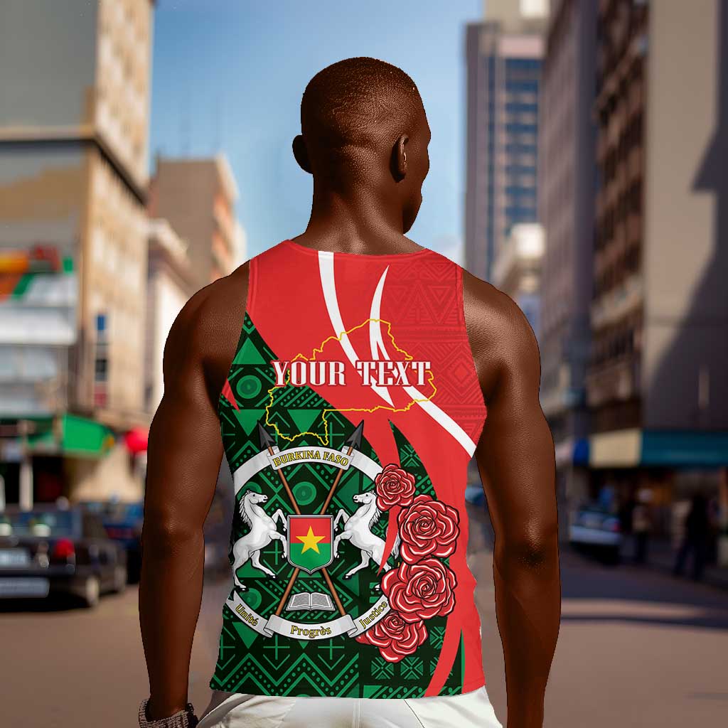 Personalized Burkina Faso Republic Day Men Tank Top Bogolan Mudcloth - Coat Of Arms Design LT14