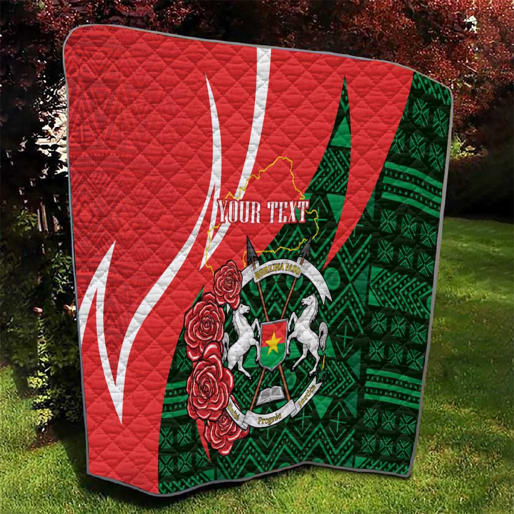Personalized Burkina Faso Republic Day Quilt Bogolan Mudcloth - Coat Of Arms Design LT14