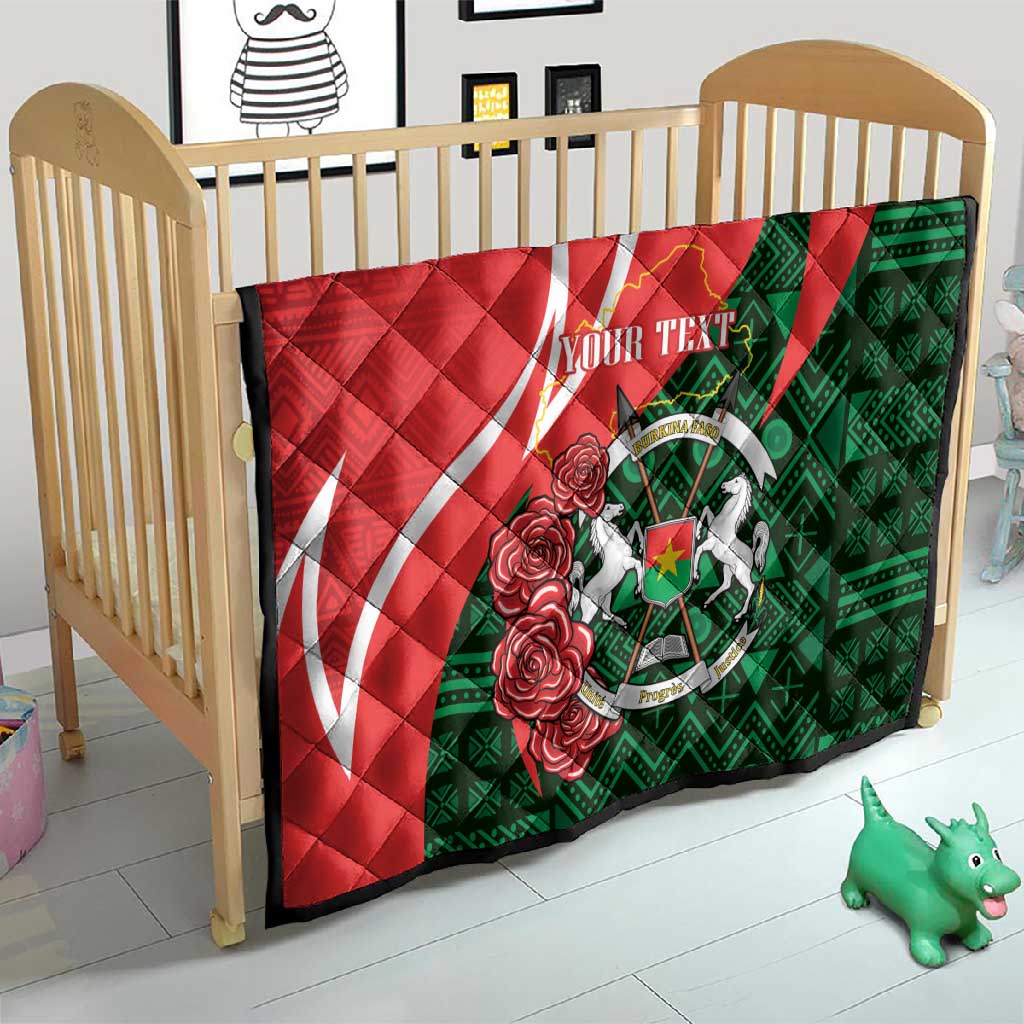 Personalized Burkina Faso Republic Day Quilt Bogolan Mudcloth - Coat Of Arms Design LT14