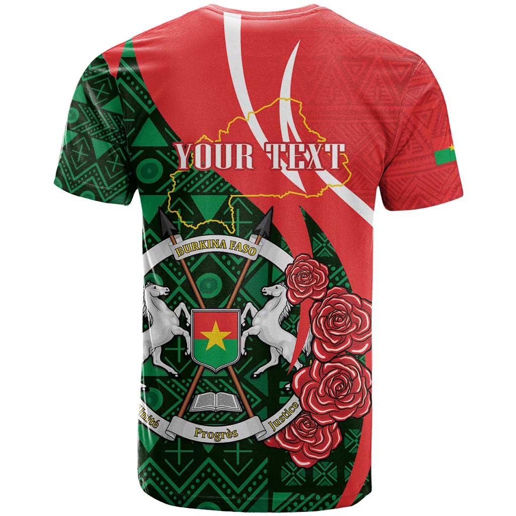 Personalized Burkina Faso Republic Day T shirt Bogolan Mudcloth - Coat Of Arms Design LT14