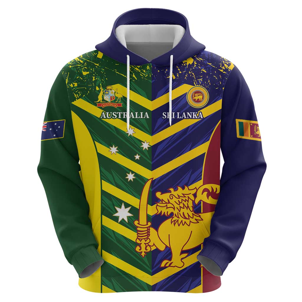 Custom Sri Lanka And Australia Cricket Hoodie 2025 The Lions Baggy Greens Together LT14