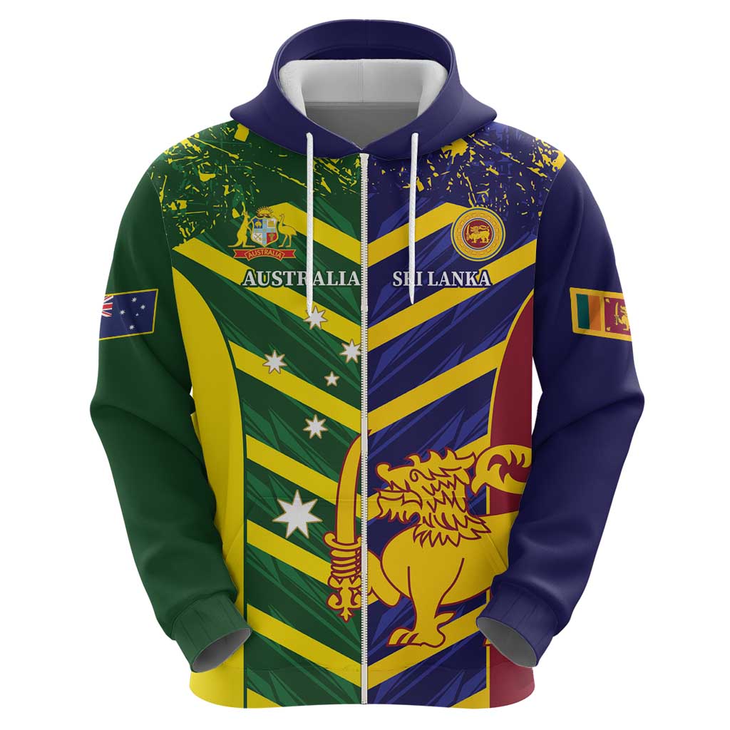 Custom Sri Lanka And Australia Cricket Hoodie 2025 The Lions Baggy Greens Together LT14