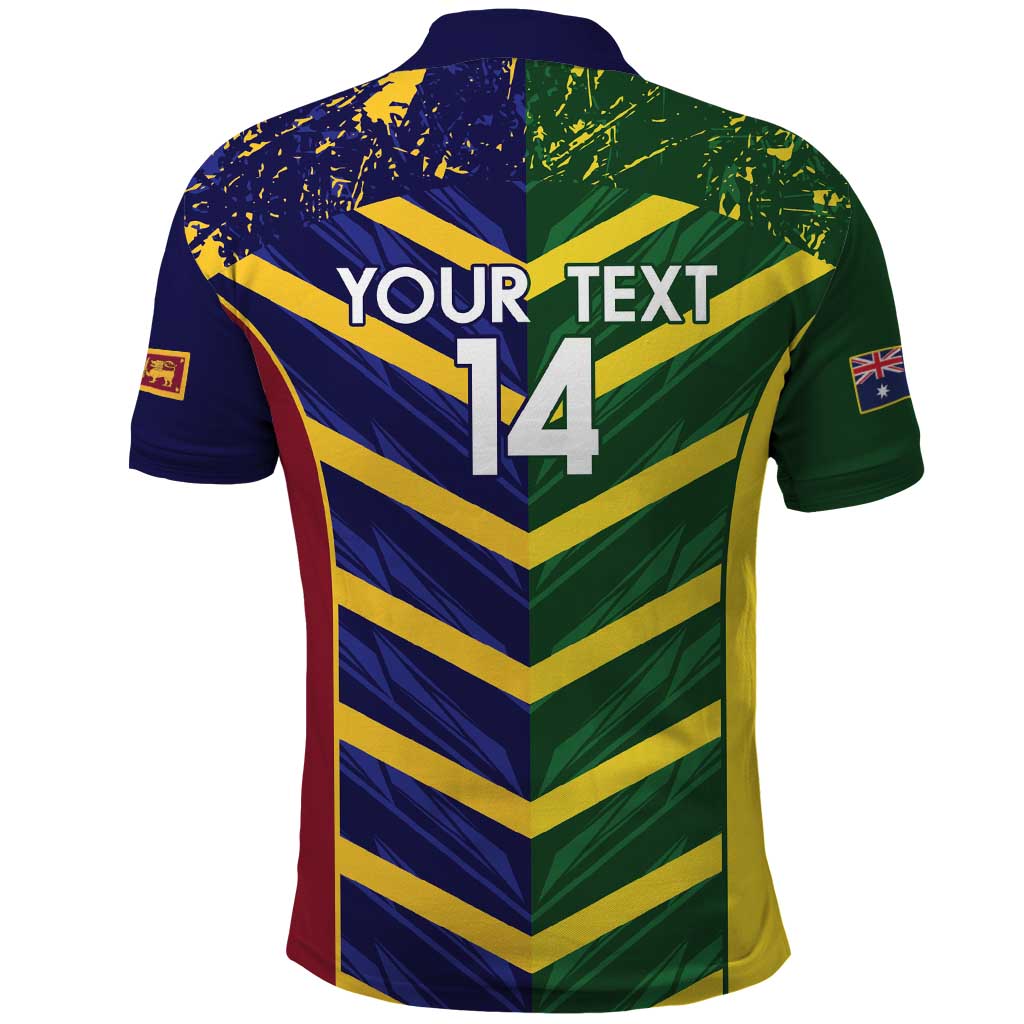 Custom Sri Lanka And Australia Cricket Polo Shirt 2025 The Lions Baggy Greens Together LT14