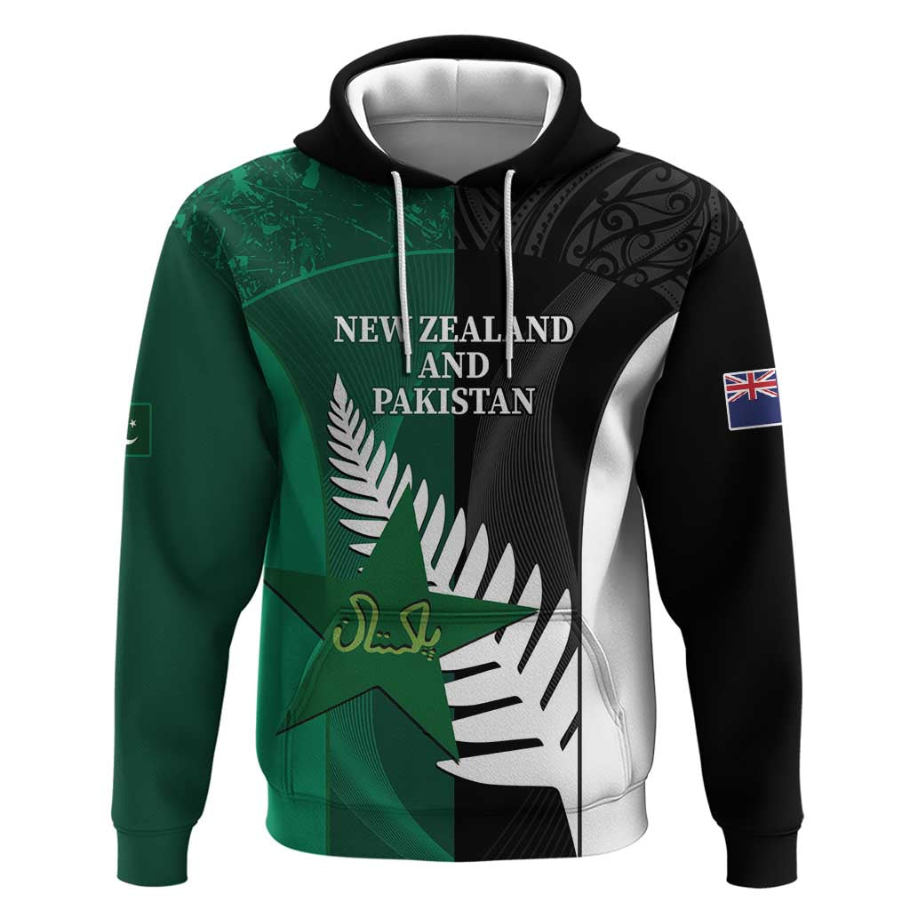 Custom New Zealand And Pakistan Cricket Hoodie 2025 Black Cap Shaheens Together LT14
